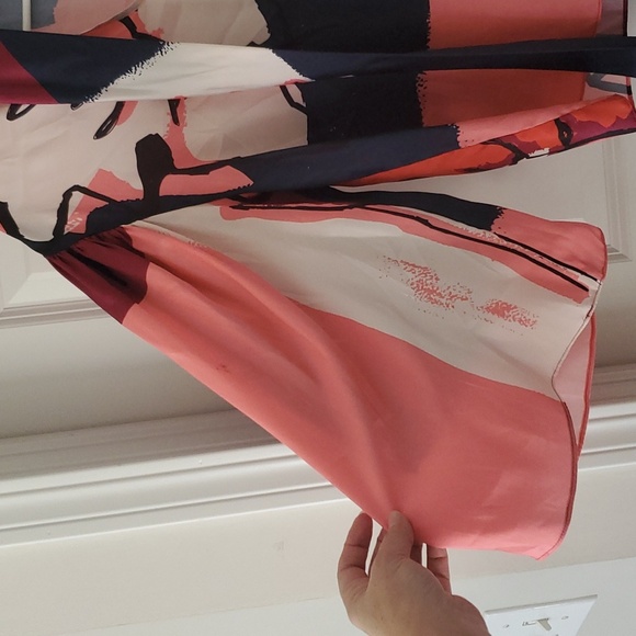 Tanya Taylor Avril Printed Satin Tie Multicolor Blouse Size XS - Picture 10 of 12